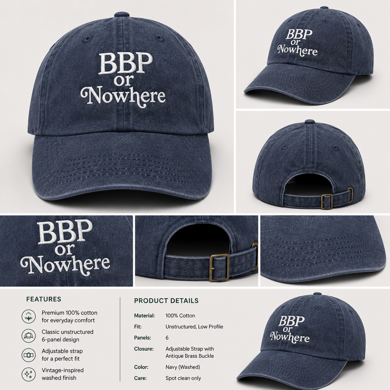BBP Or Nowhere Embroidered Hat