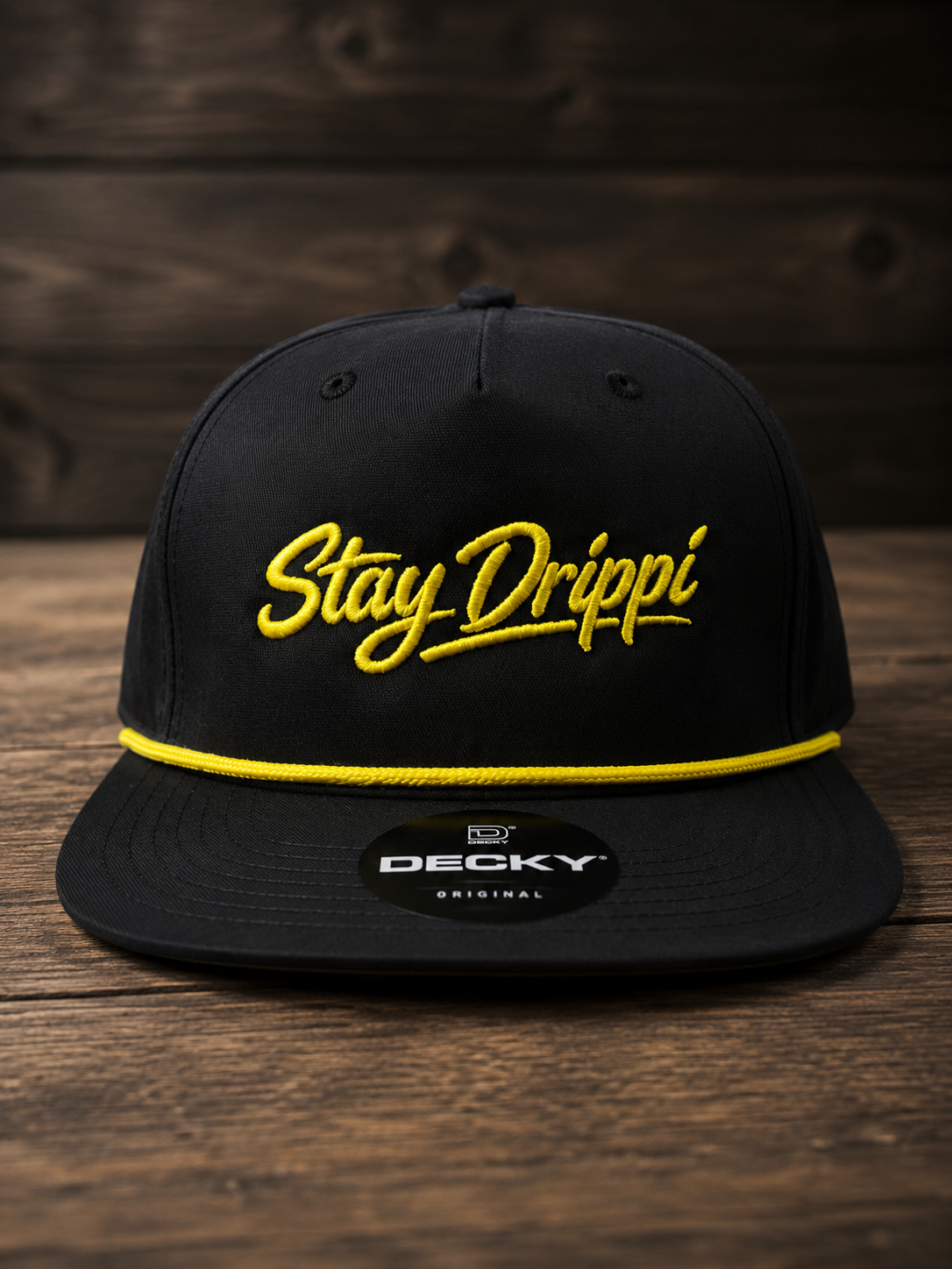 Stay Drippi- 3D Puff Embroidered Flat Bill Hats