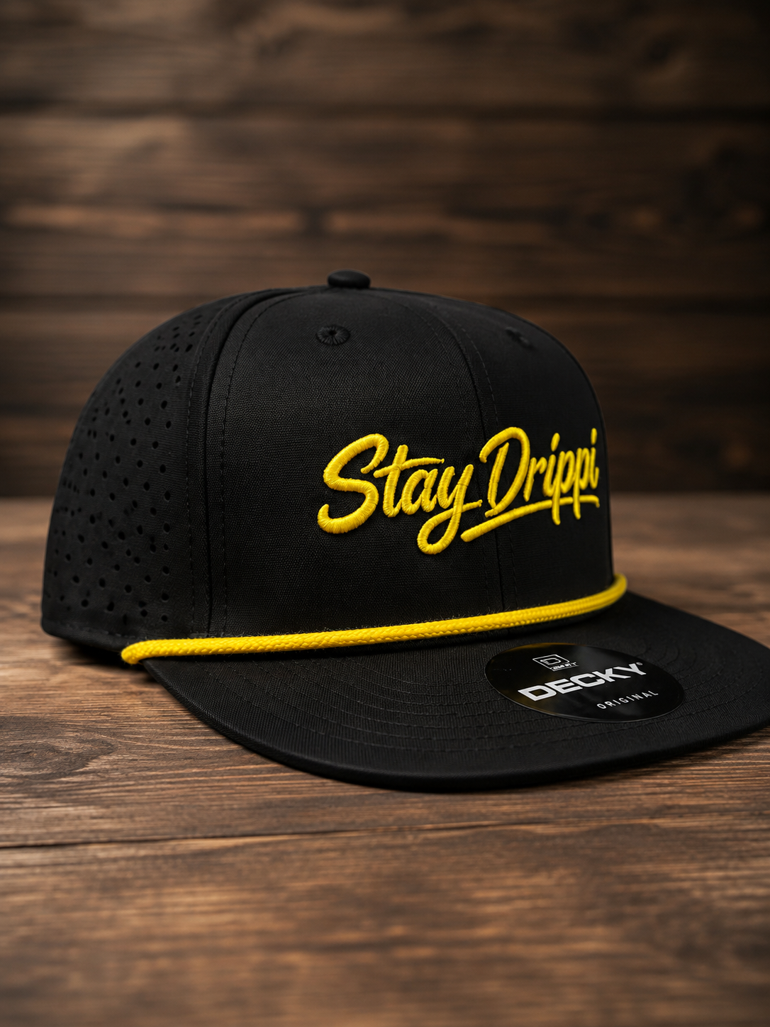 Stay Drippi- 3D Puff Embroidered Flat Bill Hats