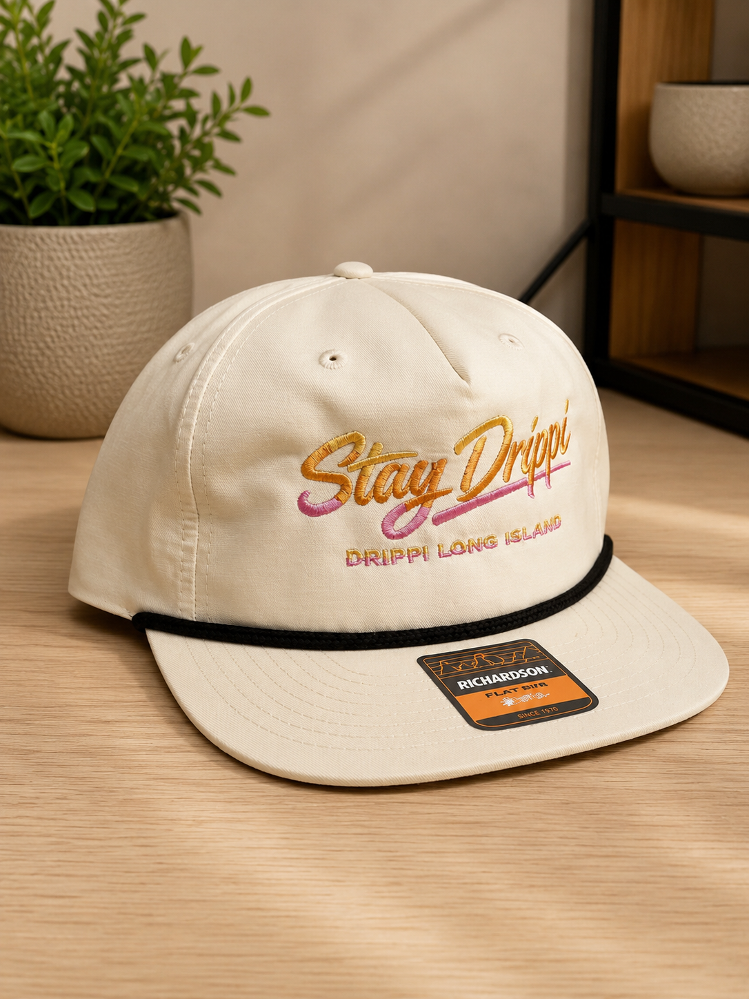 "Stay Drippi" Embroidered Flat Bill Hat