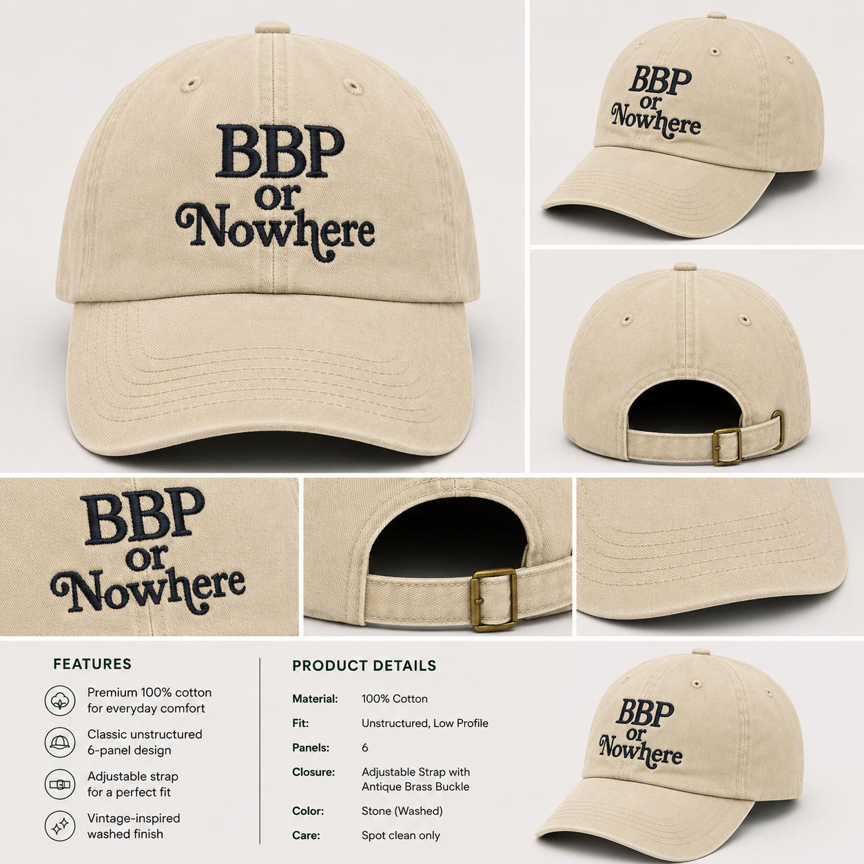BBP Or Nowhere Embroidered Hat