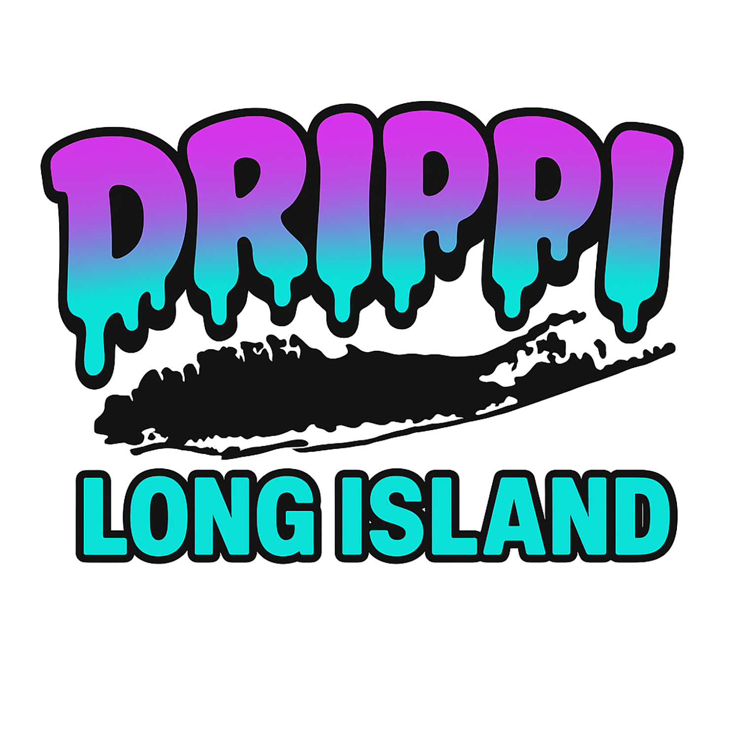 Purple & Teal Long Island Sticker