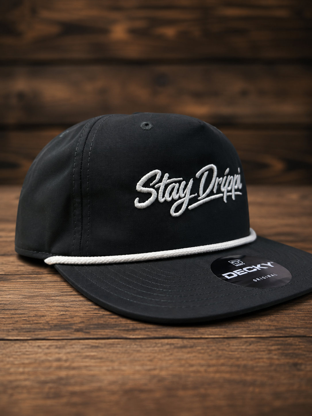 Stay Drippi- 3D Puff Embroidered Flat Bill Hats