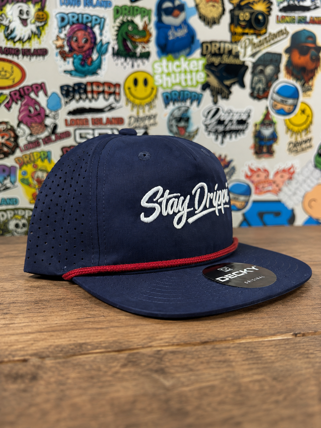 Stay Drippi- 3D Puff Embroidered Flat Bill Hats
