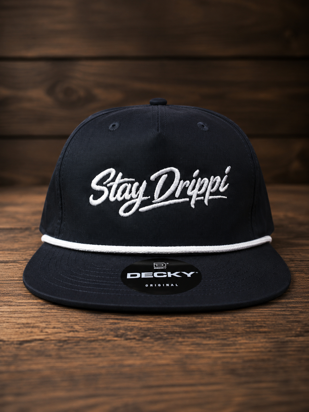 Stay Drippi- 3D Puff Embroidered Flat Bill Hats