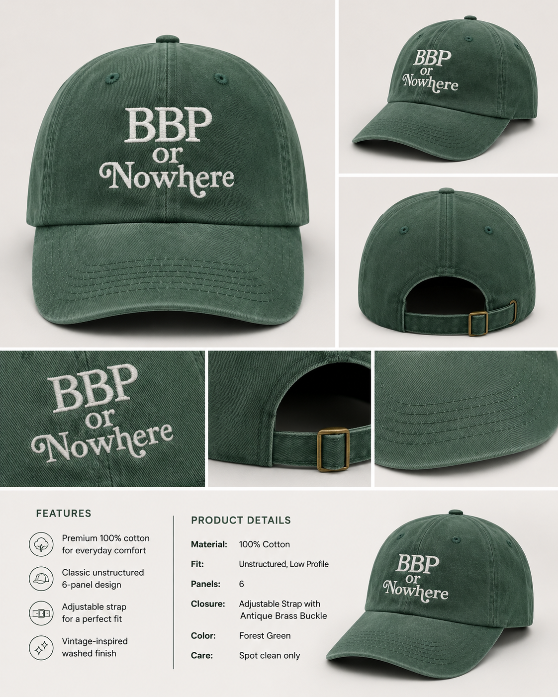 BBP Or Nowhere Embroidered Hat