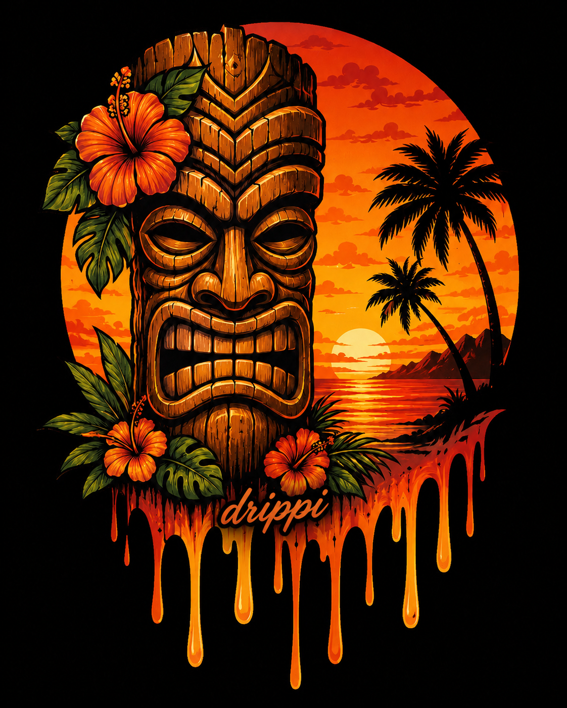 Tiki Totem Pole Sticker