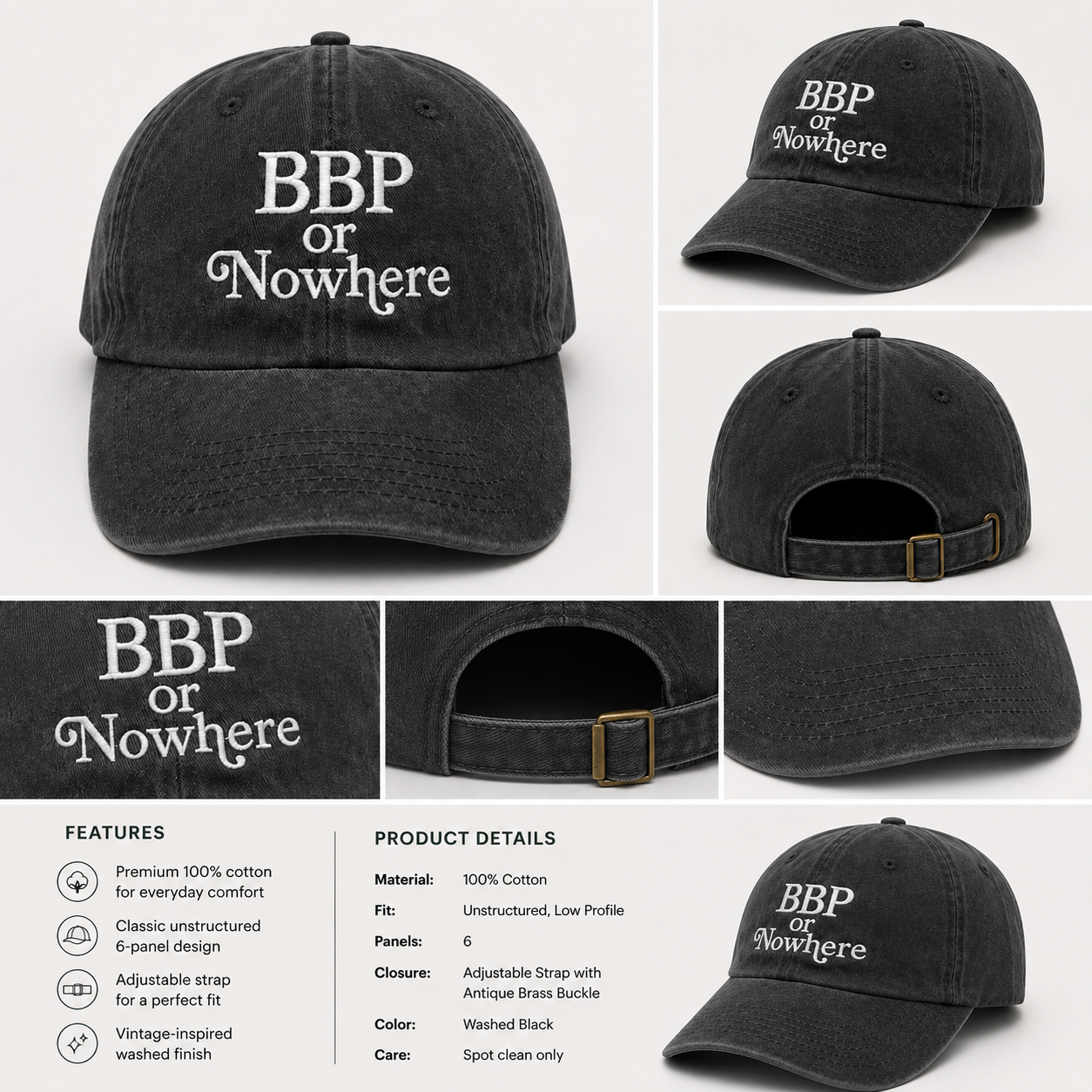 BBP Or Nowhere Embroidered Hat